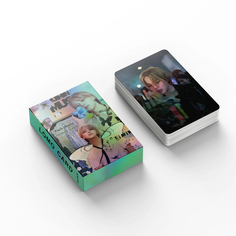 Photocards (LOMO) - Muse, Jimin BTS - 55 cards, box e cards holográficos